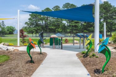 Close Up Of Children's Music Park Inside Roper Park In Jasper, GA