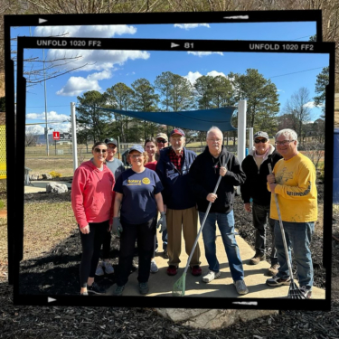 Rotary Members Meet To Spread Mulch At New Playground At Roper Park
